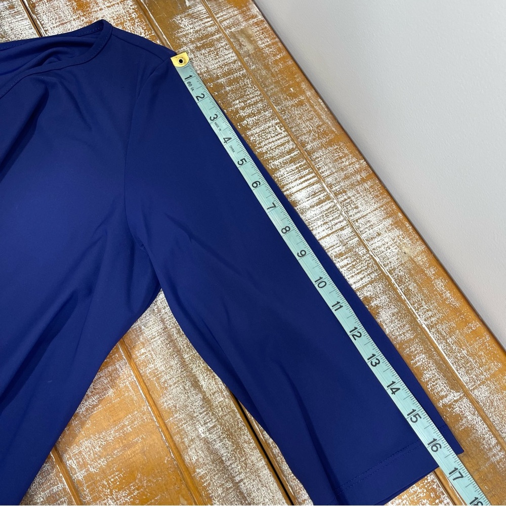 Porto Women's Asymmetrical Top Size 2 Color Blue - Picture 9 of 12